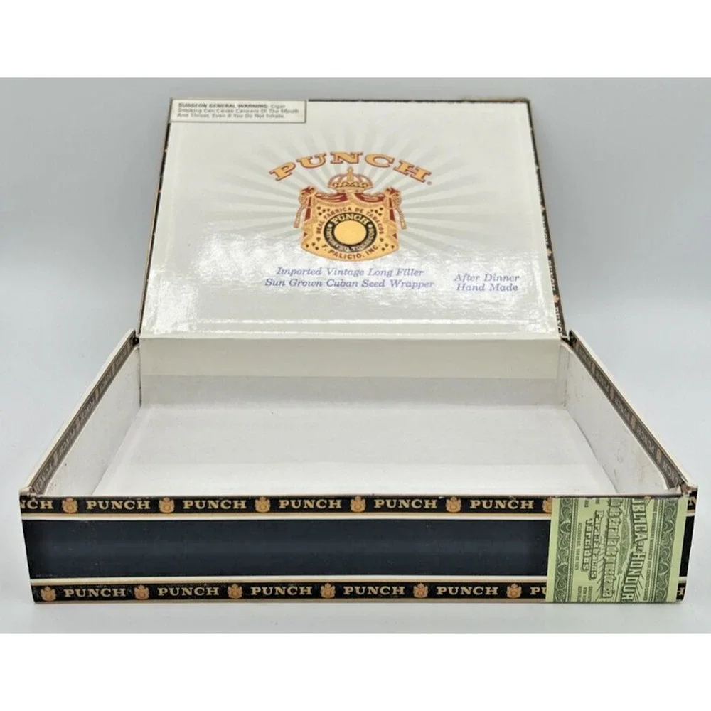 Vintage Punch Cigar‎ Box Gold Tone Detail SKU U192